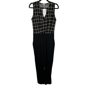 Summer Love Black & White Checkered Jumpsuit, NWT, XS​​​​​​​​​​​​​​​​​